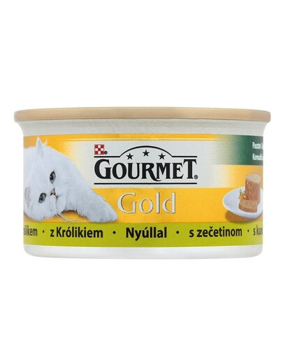 GOURMET Gold Nassfutter Pastete mit Kaninchen für Katzen 24x85 g
