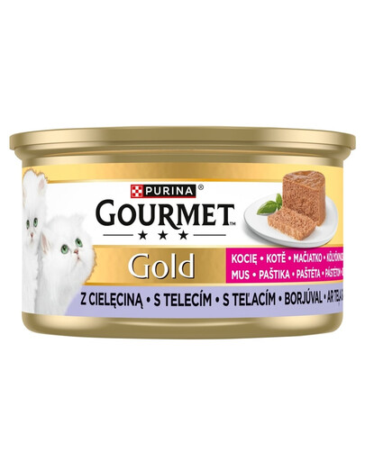 GOURMET Gold Nassfutter mit Kalb Mousse für Kätzchen 24x85g