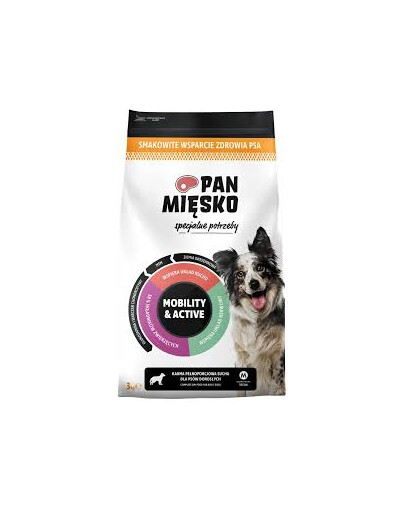 PAN MIĘSKO Mobility and Active Trockenfutter mit Schweinefleisch für adulte Hunde M 2x3 kg