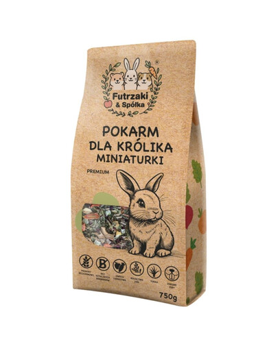 KUCHNIA SZEFA Futrzaki und Spółka Getreidefreies Futter für Zwergkaninchen 750g