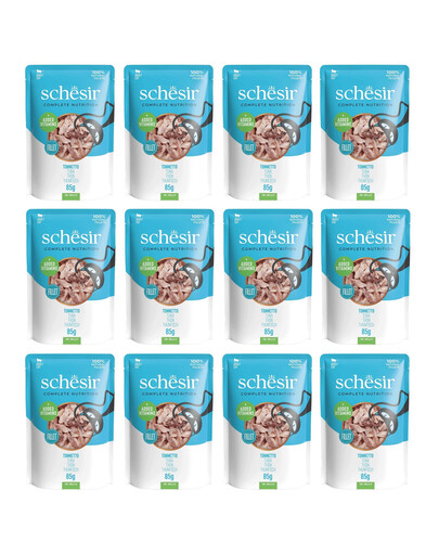 SCHESIR Nassfutter Thunfisch in Gelee für Katzen 12x85 g