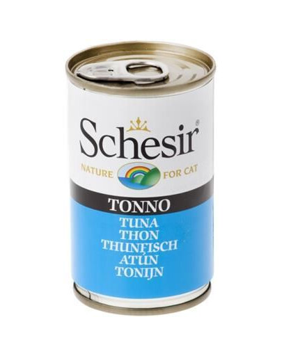 SCHESIR Nassfutter mit Thunfisch für adulte Katzen 6x140g