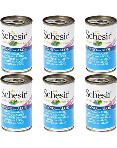 SCHESIR Nassfutter mit Thunfisch und Aloe für Kätzchen 6x140 g