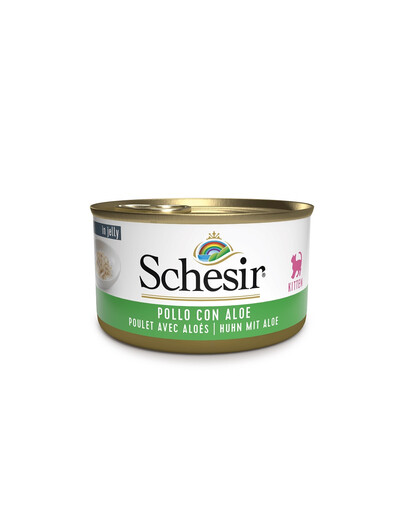SCHESIR Nassfutter Huhn mit Aloe für Kätzchen 6x85g
