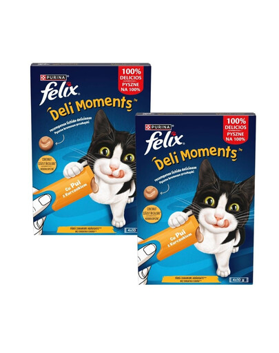 FELIX DeliMoments Chicken cremige Snacks mit Huhn für Katzen 8x10g
