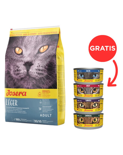 JOSERA Cat Leger 10 kg + 4 Dosen GRATIS
