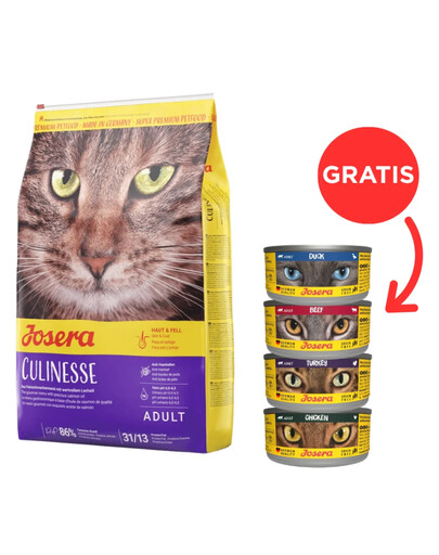 JOSERA Cat Culinesse Trockenfutter mit Lachs für Katzen 10 kg + 4 Dosen GRATIS