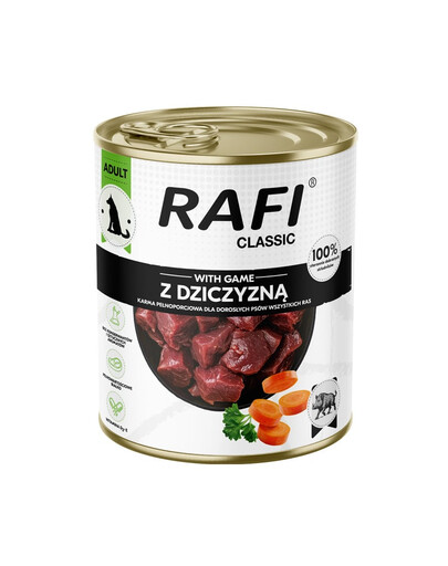 RAFI Classic Nassfutter mit Wild für adulte Hunde aller Rassen 800 g