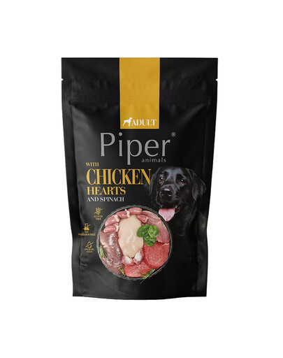 PIPER Animals Nassfutter mit Hühnerherzen und Spinat für adulte Hunde 500 g