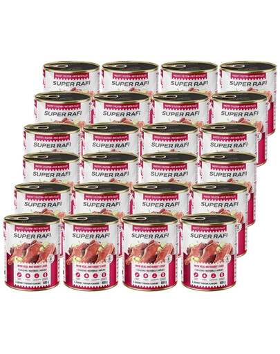 RAFI Super z cielęciną i wątróbką z królika 24x800g pasztet dla psów