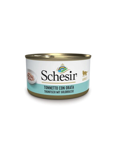 SCHESIR Nassfutter Thunfisch mit Dorade für Katzen 12x85 g