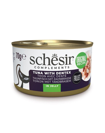SCHESIR Complements Nassfutter Thunfisch mit Zahnbrasse in Gelee für Katzen 70 g