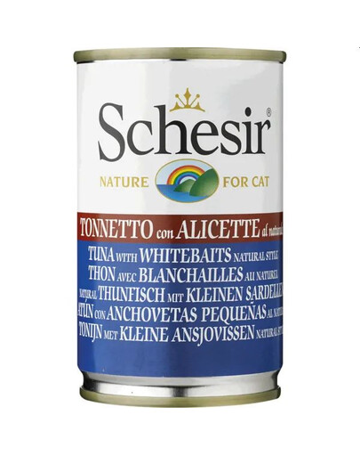 SCHESIR Nassfutter Thunfisch mit kleinen Meeresfischen für adulte Katzen 6x140 g