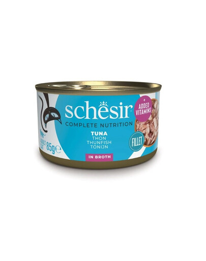 SCHESIR Nassfutter Thunfisch in Brühe für Katzen 6x85 g