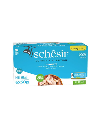SCHESIR Nassfutter Thunfisch in Gelee für adulte Katzen 6x50 g