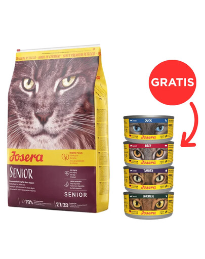JOSERA Cat Carismo Senior 10 kg + 4 Dosen GRATIS