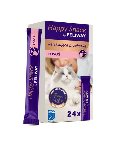 FELIWAY Happy Snack Salmon entspannender Snack mit Lachs für alle Katzen cremig 24x15 g