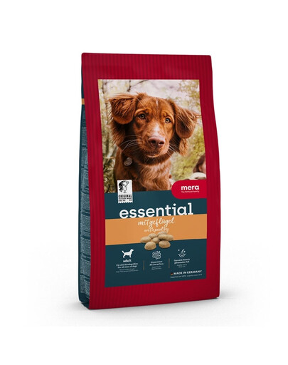 MERA Essential Trockenfutter mit Geflügel für normal aktive adulte Hunde aller Rassen 2 kg