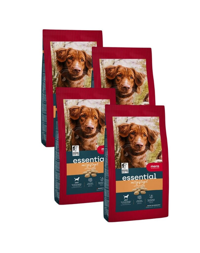 MERA Essential Adult mit Geflügel Trockenfutter für normal aktive Hunde aller Rassen 4x2 kg