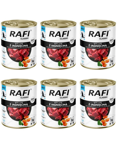 RAFI Classic Nassfutter mit Lamm für adulte Hunde aller Rassen 6x800 g
