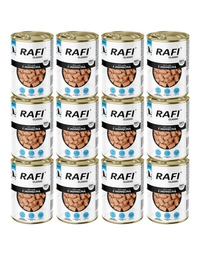 RAFI Classic Nassfutter mit Lamm in Soße für adulte Hunde aller Rassen 12x1240 g