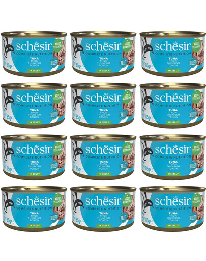 SCHESIR Nassfutter Thunfisch in Gelee für adulte Katzen 12x85 g