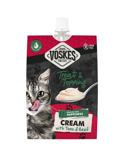 VOSKES cremiger Snack mit Thunfisch und Rind für Katzen 90 g