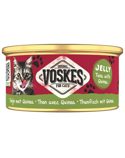 VOSKES Nassfutter mit Thunfisch und Quinoa in Gelee für Katzen 85g
