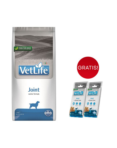 FARMINA Vet Life Dog Joint für gesunde Gelenke 12 kg + dentale Leckerei Medium/Maxi 2x100 g GRATIS!