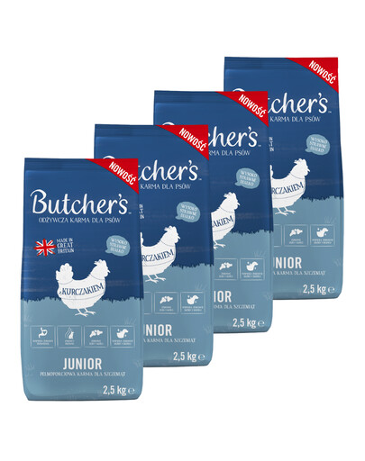 Butcher's Junior Trockenfutter mit Huhn für Welpen 4 x 2,5kg
