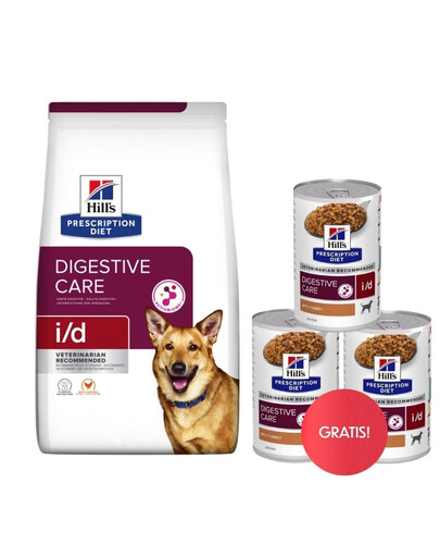 HILL'S Prescription Diet i/d Activ Biome Digestive Care Chicken Dog 12 kg + 3 Dosen GRATIS