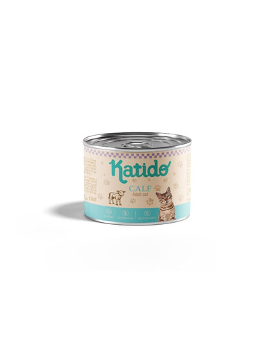 KATIDO Adult Calf Nassfutter mit Kalbfleisch für adulte Katzen 200g