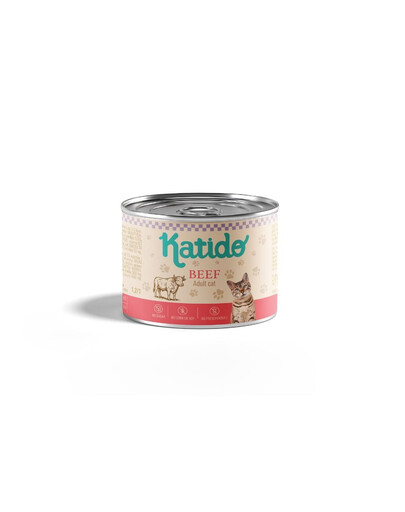 KATIDO Adult Beef Nassfutter mit Rind für adulte Katzen 200g