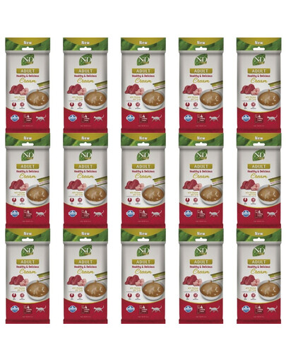 FARMINA N&D cremige Snacks mit Huhn und Thunfisch für Katzen 15x60 g