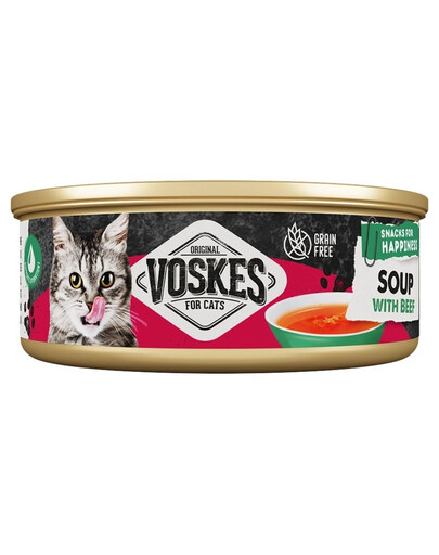 VOSKES Nassfutter Suppe mit Rind für Katzen getreidefrei 6x50 g