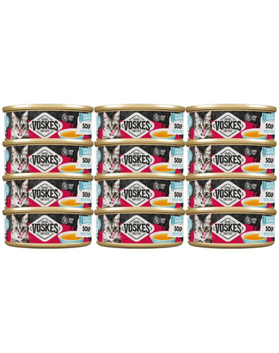 VOSKES Nassfutter Suppe mit Thunfisch für Katzen getreidefrei 12x50 g