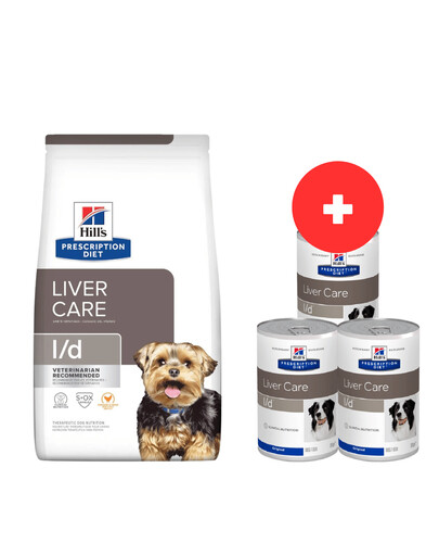 HILL'S Prescription Diet Canine l/d Liver Care für Hunde mit Leberproblemen 10 kg + 3 Dosen GRATIS