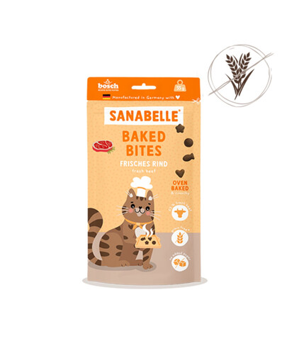 SANABELLE Baked Bites gebackene Snacks mit Rind für Katzen getreidefrei 55g