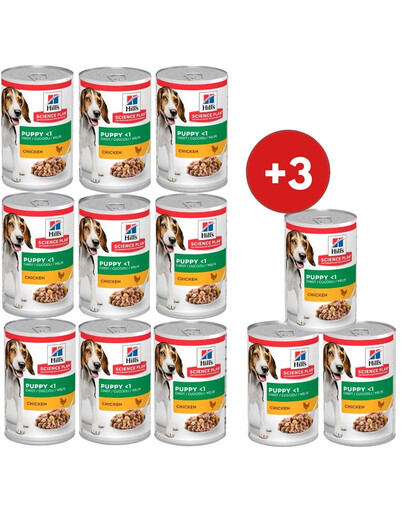HILL'S Science Plan Canine Puppy Chicken für Welpen 9x370 g + 3 GRATIS