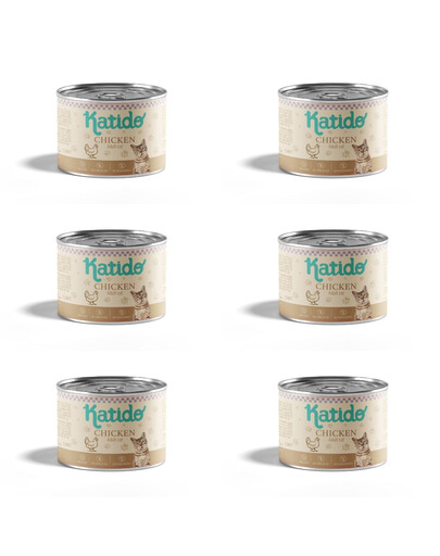 KATIDO Adult Chicken Nassfutter mit Huhn für adulte Katzen 6x200g