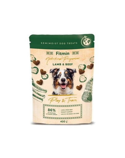 FITMIN Play and Train Trainingssnack mit Lamm und Rind 400g