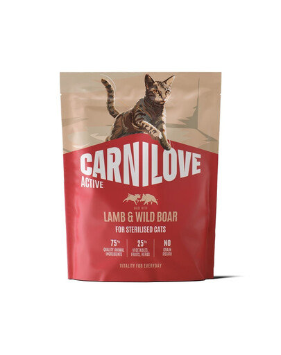 CARNILOVE Active Cat Lamb and Wild Boar Sterilised Lamm und Wildschwein für sterilisierten Katzen 400g