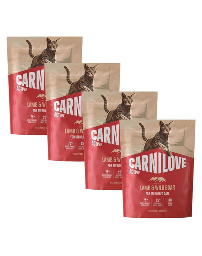 CARNILOVE Active Sterilised Trockenfutter Lamm und Wildschwein für sterilisierten Katzen 4x400 g
