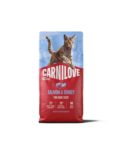 CARNILOVE Active Trockenfutter mit Lachs und Pute für alle adulte Katzen getreidefrei 6 kg