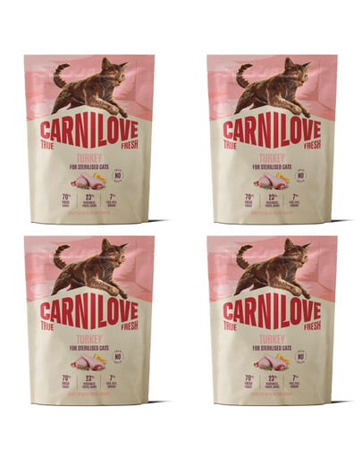 CARNILOVE True Fresh Trockenfutter mit Pute für kastrierte Katzen getreidefrei 4x400g