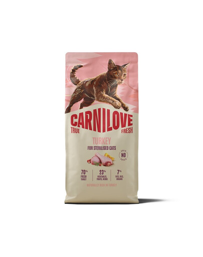 CARNILOVE True Fresh Trockenfutter mit Pute für kastrierte Katzen getreidefrei 6 kg