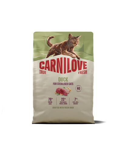 CARNILOVE True Fresh Sterilised Trockenfutter mit Ente für kastrierte Katzen getreidefrei 2 kg
