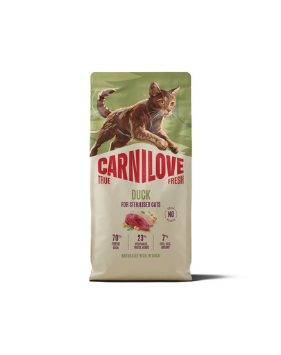 CARNILOVE True Fresh Sterilised Trockenfutter mit Ente für kastrierte Katzen getreidefrei 6 kg