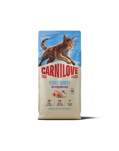 CARNILOVE True Fresh Sterilised Trockenfutter mit Fisch und Pute für kastrierte Katzen getreidefrei 6 kg