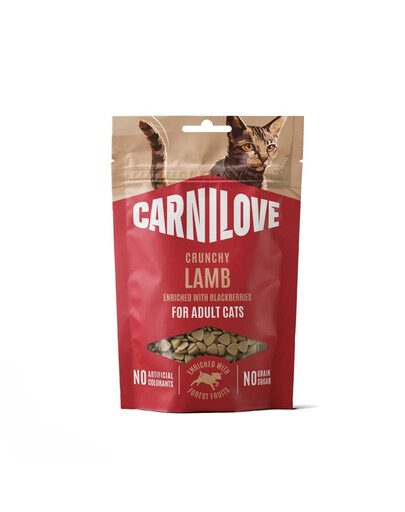 CARNILOVE Crunchy Lamb knusprige Snacks mit Lamm und Brombeeren für Katzen 50g